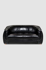 68 Buttercup sofa in Louisiana Licorice black leather
