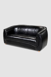 68 Buttercup sofa in Louisiana Licorice black leather