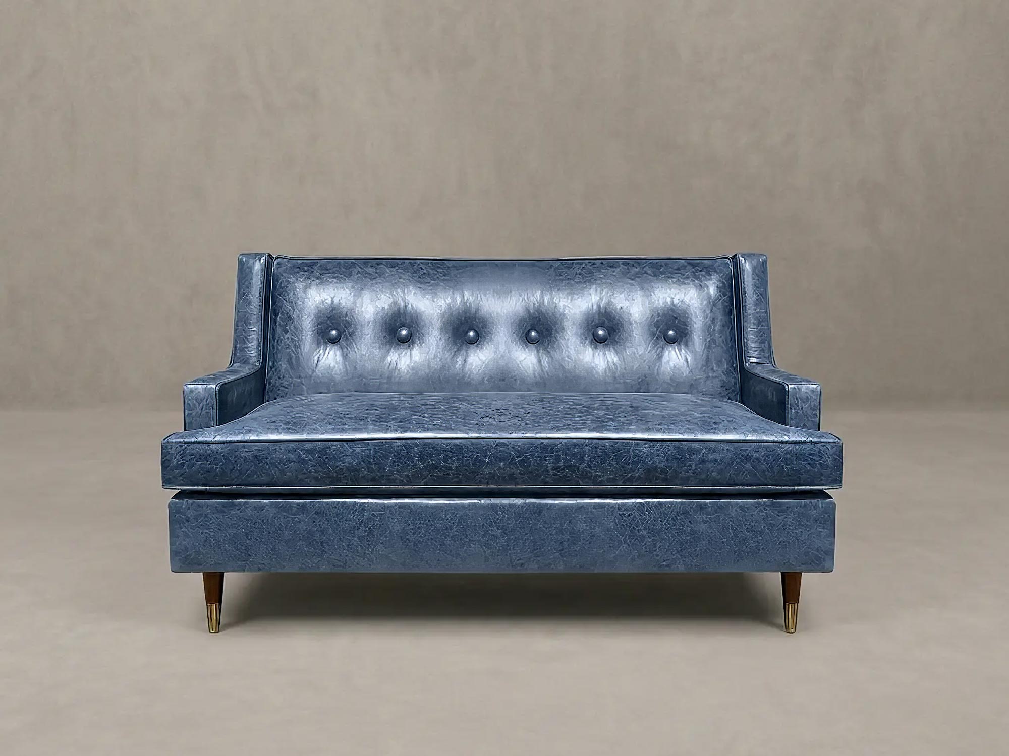 Ladybird sofa in Caprieze Denim Style blue leather