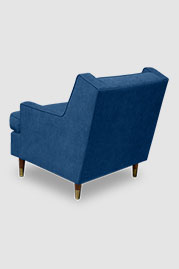 Ladybird armchair in Stratford Prussian blue fabric