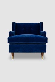 31 Ladybird armchair in Porto Lapis blue performance velvet