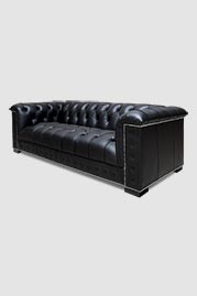 88 Mr. Butler sofa in Vintage Nights Peak black leather