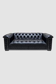 88 Mr. Butler sofa in Vintage Nights Peak black leather