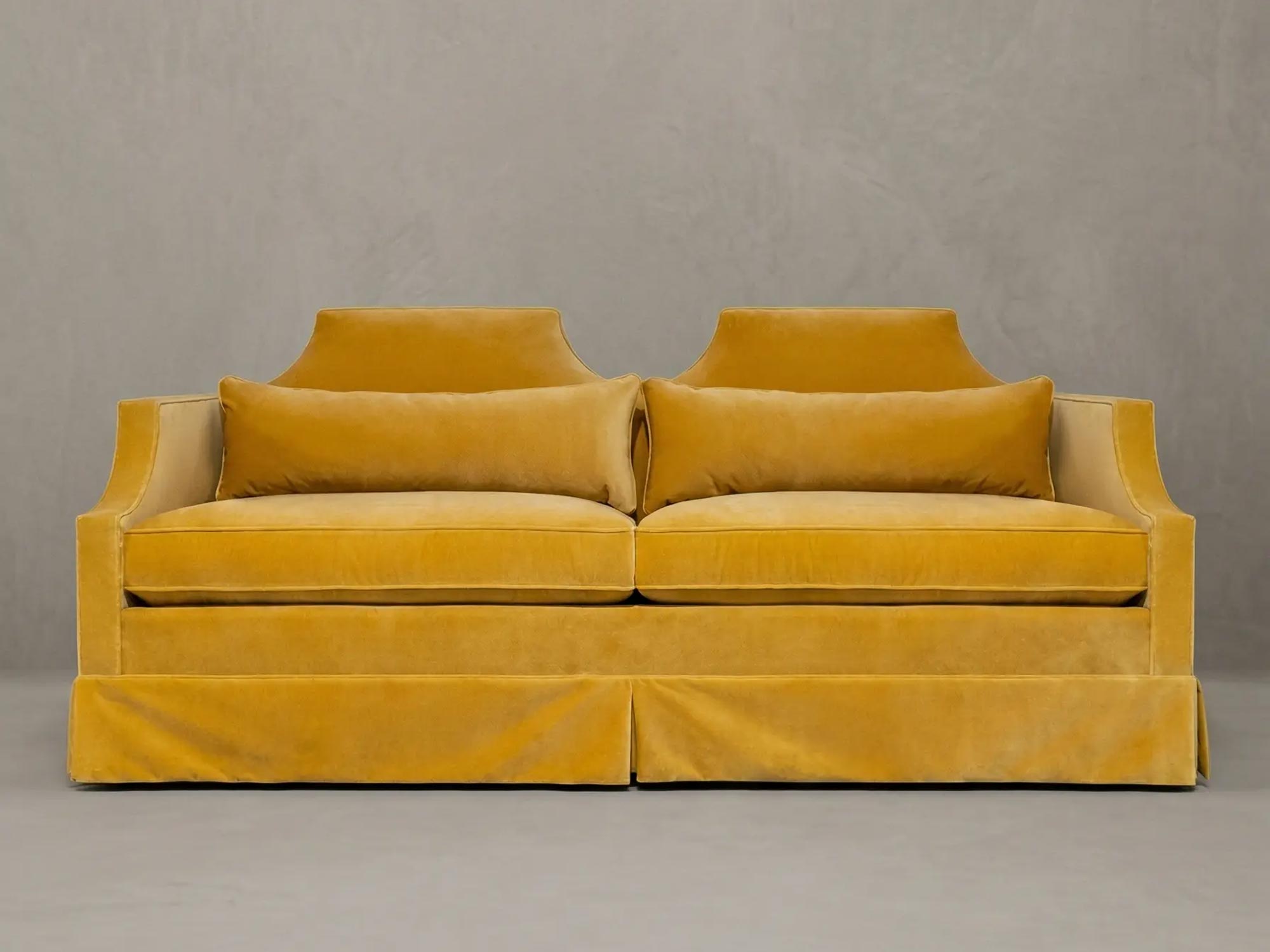 86 Scarlet sofa in Como Antique Gold velvet