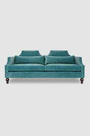 86 Scarlett sofa in Como Bluestone velvet with exposed legs