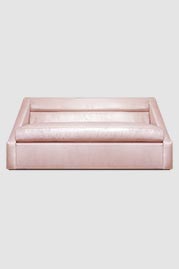 74 Aspen sofa in Bruges Shell blush pink velvet with bench cushion