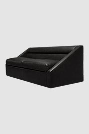74 Aspen sofa in No Regrets Just Black performance leather