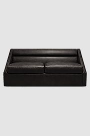 74 Aspen sofa in No Regrets Just Black performance leather