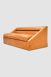 74 Aspen sofa in No Regrets Pure Cognac performance leather