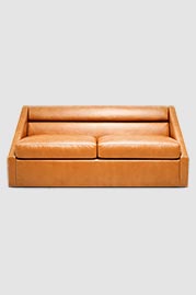 74 Aspen sofa in No Regrets Pure Cognac performance leather