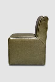 Quinn dining chair in Bellissimo Oliva green leather