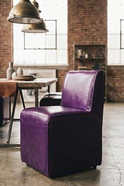 Quinn dining chair in Bellissimo Ametista purple leather