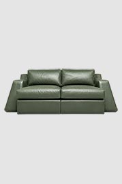 84 Monti sofa in Delaware Sage green leather