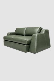 84 Monti sofa in Delaware Sage green leather