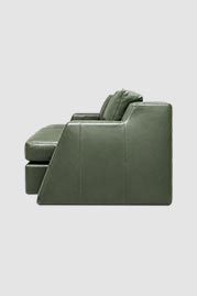 84 Monti sofa in Delaware Sage green leather
