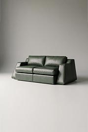 84 Monti sofa in Delaware Sage green leather