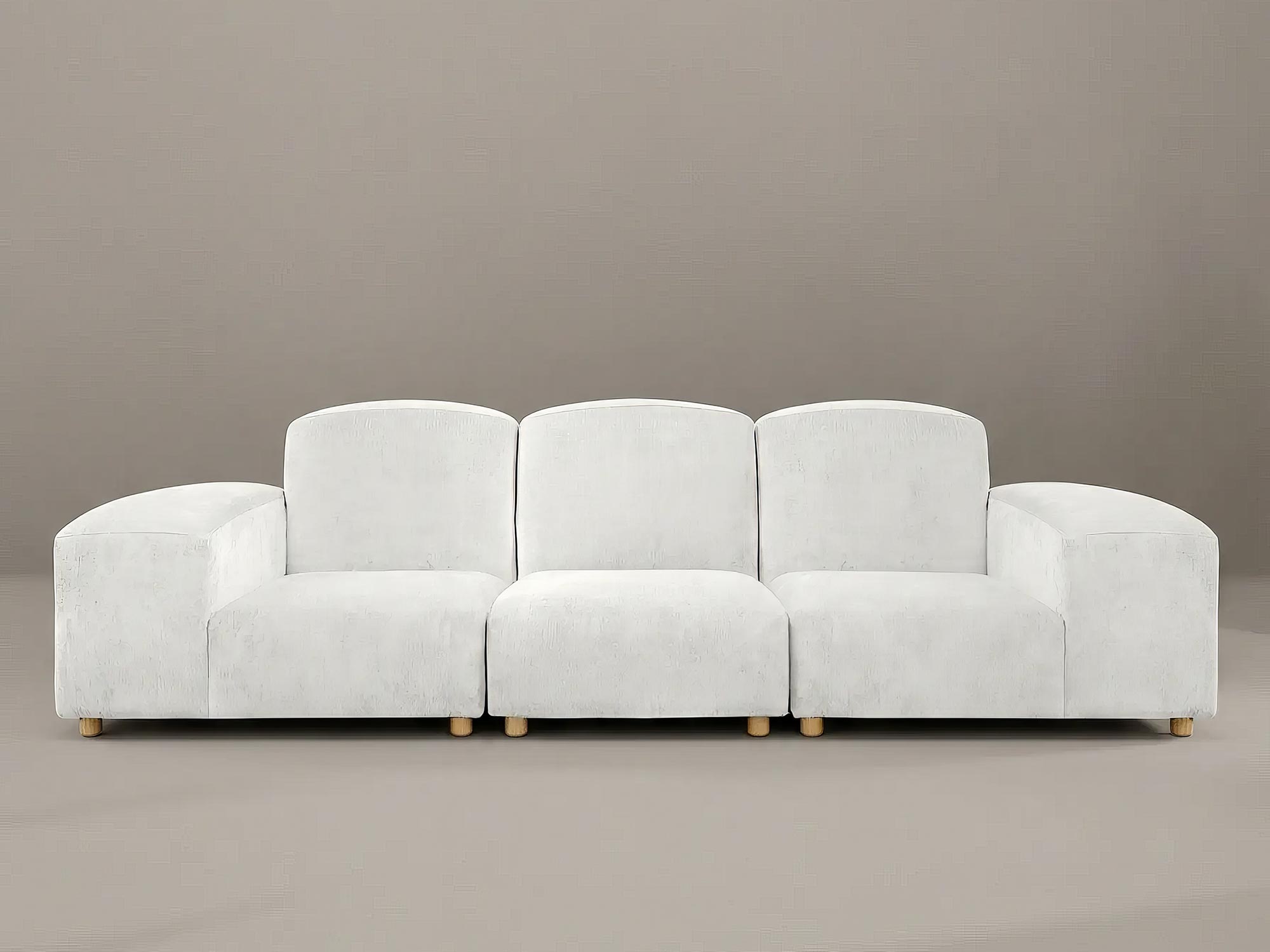Sofa configuration in Jay Downy white performance fabric