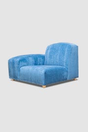 Amalfi modular 1-arm piece in Jay Coastal blue performance fabric