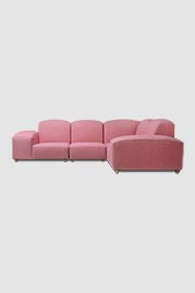 Amalfi modular sectional configuration in Barbados Pink performance fabric