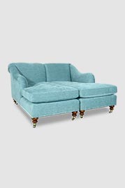 Pair of Pax chaises in Chrystie Tulum performance fabric