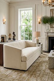 80 Rowan sofa in Como Cream velvet