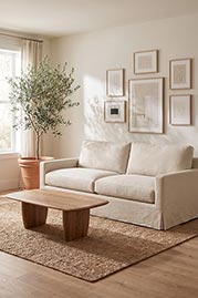 86 Willa sofa in Shelter Flax linen fabric