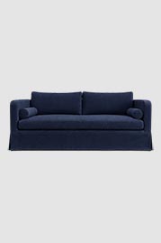 86 June sofa in Varick Indigo blue linen blend fabric