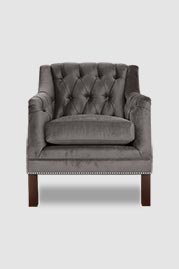 30 Lucky armchair in Como Dark Grey velvet