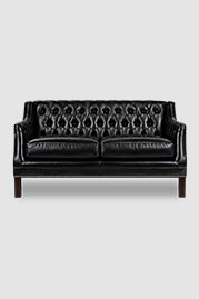 58 Lucky sofa in Louisiana Licorice black leather