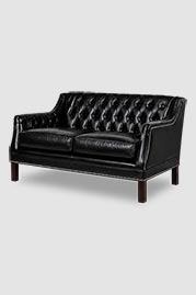 58 Lucky sofa in Louisiana Licorice black leather