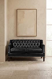 58 Lucky sofa in Louisiana Licorice black leather