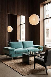 84 Rufus sofa in Como Atlantic blue velvet