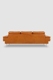 114 Rufus sofa in No Regrets Pure Cognac performance leather