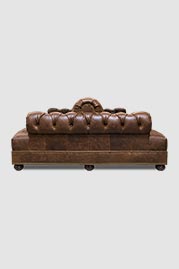 91 Pembroke double-sided Chesterfield sofa in Yuma Totem brown leather