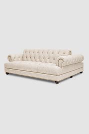 91 Pembroke double-sided Chesterfield sofa in Shelter Cream linen fabric