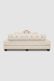 91 Pembroke double-sided Chesterfield sofa in Shelter Cream linen fabric