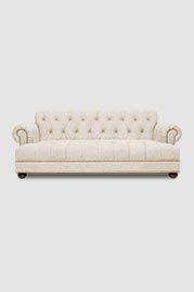 91 Pembroke double-sided Chesterfield sofa in Shelter Cream linen fabric
