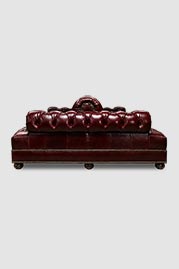 91 Pembroke double-sided Chesterfield sofa in Ohio Oxblood red leather