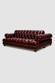 91 Pembroke double-sided Chesterfield sofa in Ohio Oxblood red leather
