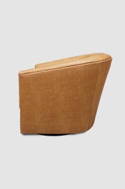 Wren swivel barrel chair in Brisa Frontier Waylan faux leather