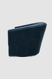 Wren swivel barrel chair in Como Bali blue velvet