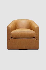 Wren swivel barrel chair in Brisa Frontier Waylan faux leather