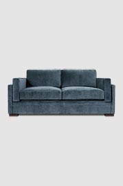79 Head Coach sofa in Corsica Ocean blue performance velvet