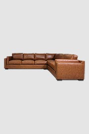 123x96 Head Coach L Sectional in Everlast Leverage brown performance leather