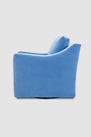 Lark glider chair in Como Blue Lake velvet