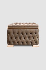 Barnaby chair in Winchester Taupe leather with oak trim