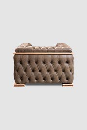 Barnaby chair in Winchester Taupe leather with oak trim