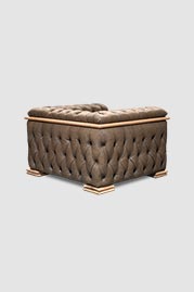 Barnaby chair in Winchester Taupe leather with oak trim