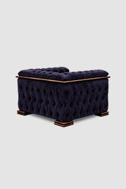 Barnaby chair in Cannes Aubergine velvet with walnut-stained oak trim