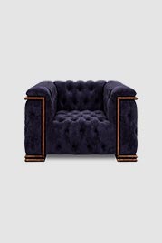 Barnaby chair in Cannes Aubergine velvet with walnut-stained oak trim